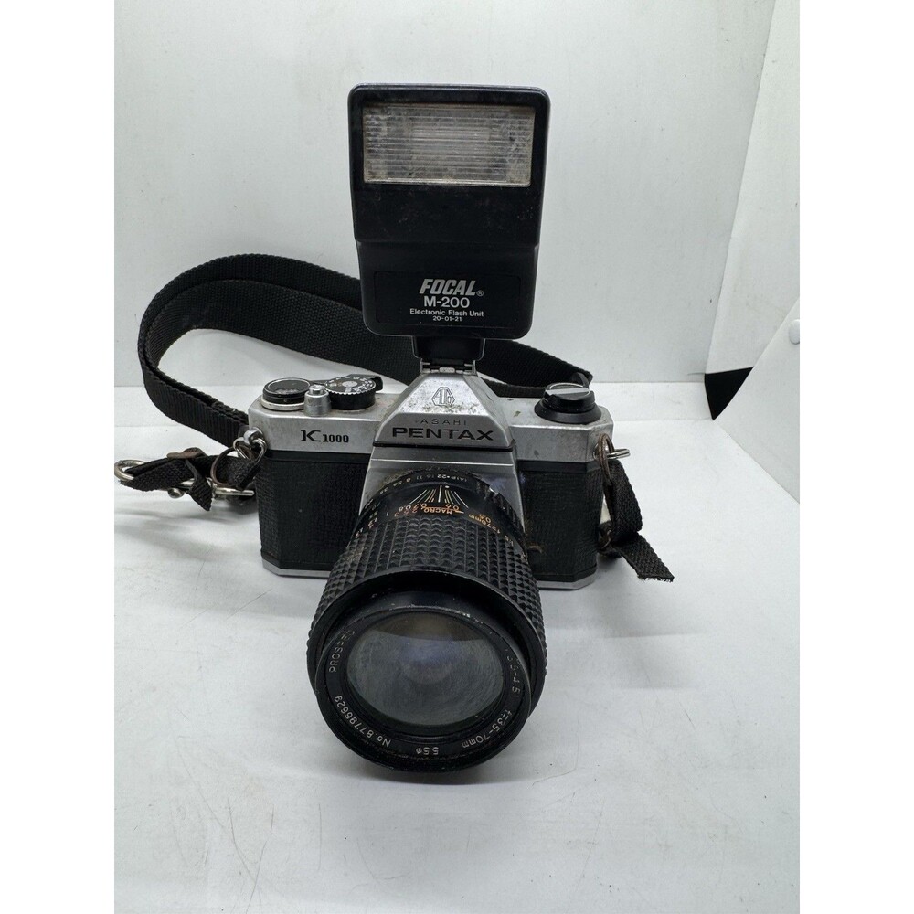 Pentax ASAHI K1000 Camera SLR 35mm W/ ProSpec 35-70mm f/3.5-4.5 Manual Focus Len